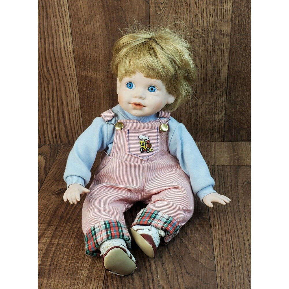 Train Engineer Jimmy Porcelain Doll by Elke Hutchens Danbury Mint 1990